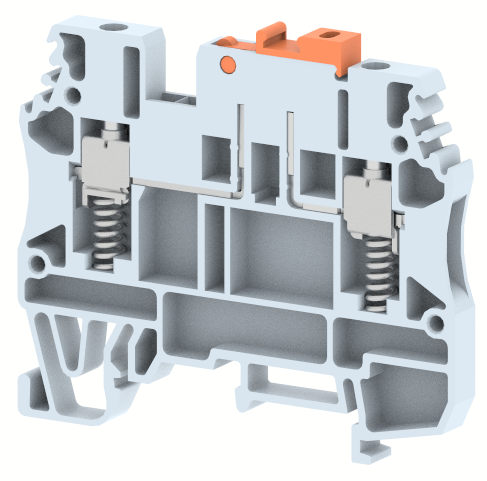 DUTKD2.5WS Terminal Blocks Screw Connection with spring support Knife Disconnect Terminal Blocks Manufacturer and Supplier in India – Elmex 