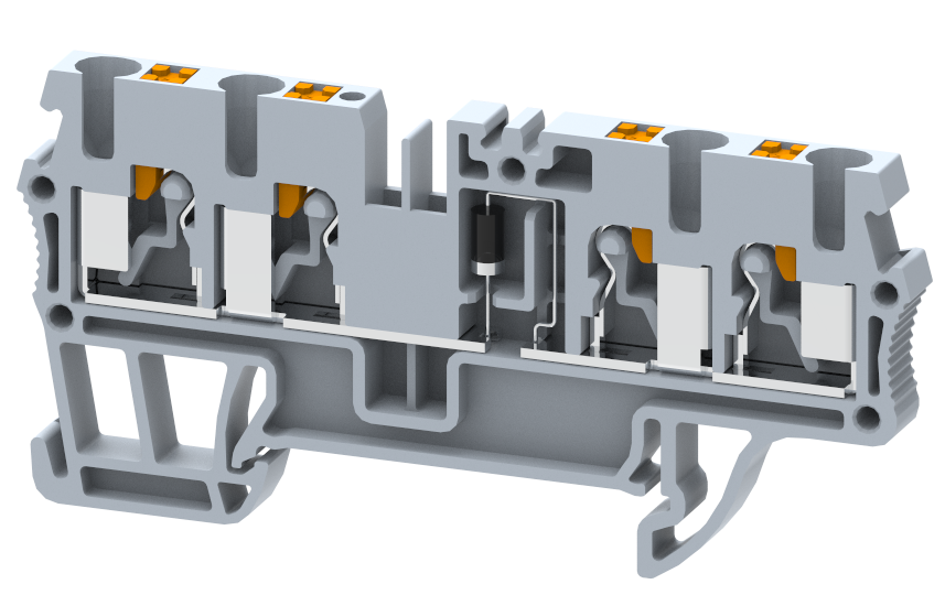PQ2.5-2X2+D2 Terminal Blocks Push In Connection Diode Terminal Blocks Manufacturer and Supplier in India – Elmex 
